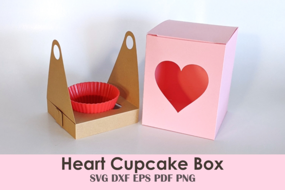 Cupcake Box with Heart Window Template: A Charming and Practical Gift Solution