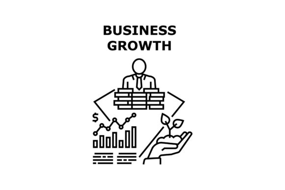 Understanding Business Growth Vector Concept Black