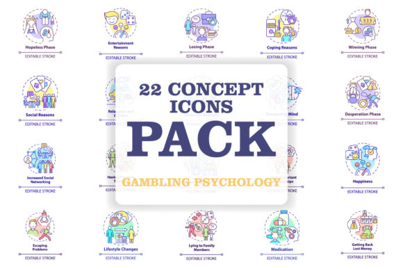 Understanding the Gambling Psychology Concept Icons Bundle
